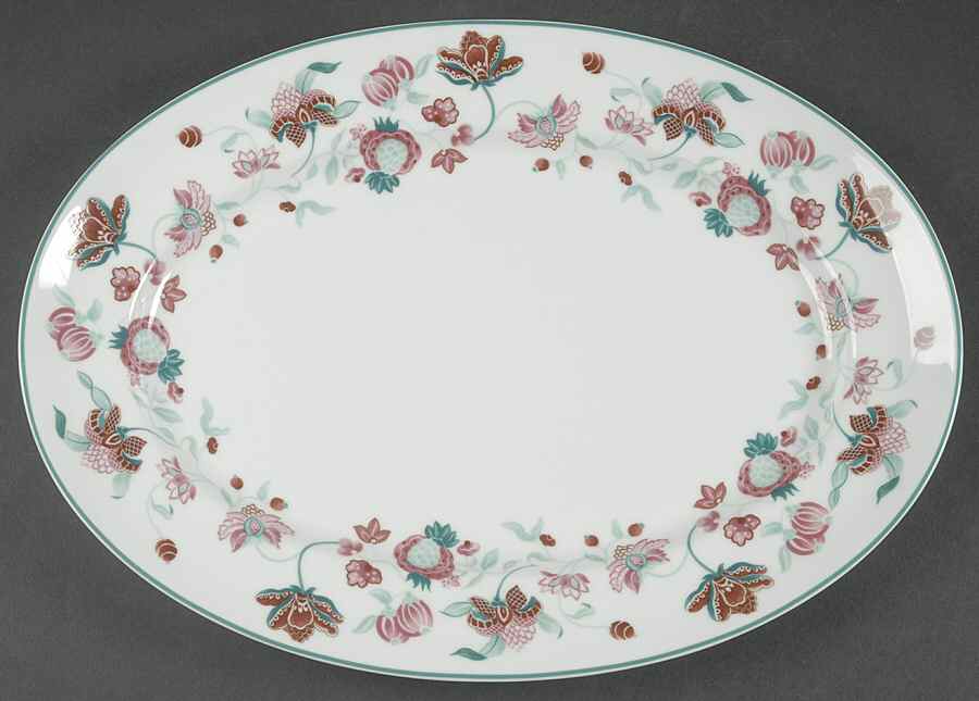 Indienne 14" Oval Serving Platter by Ceralene-1