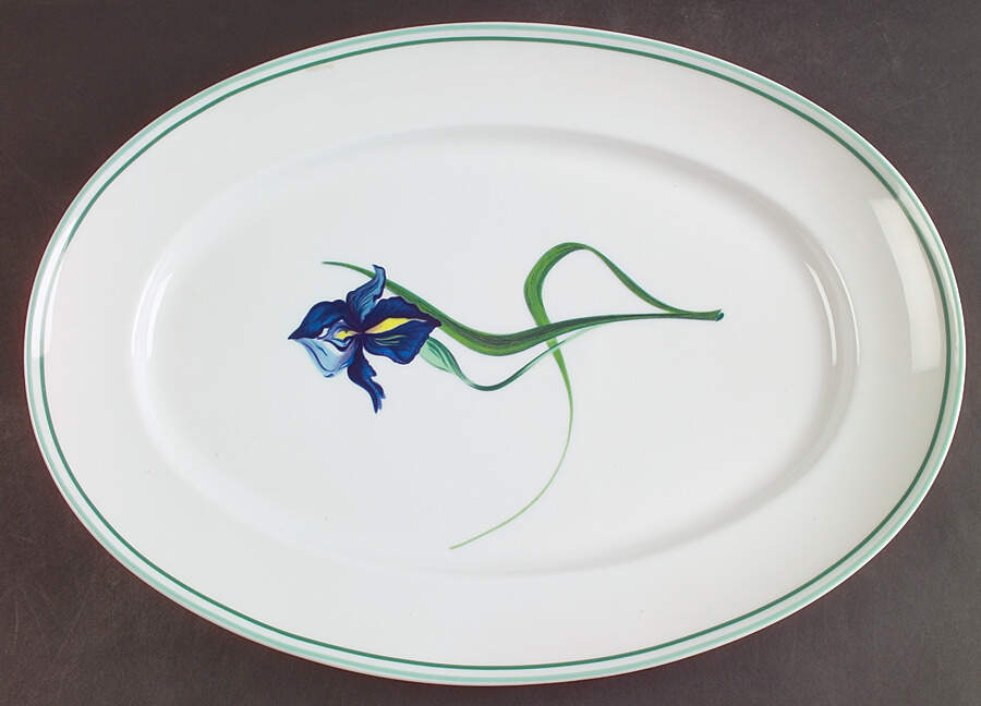 Iris 16" Oval Serving Platter by Ceralene-1