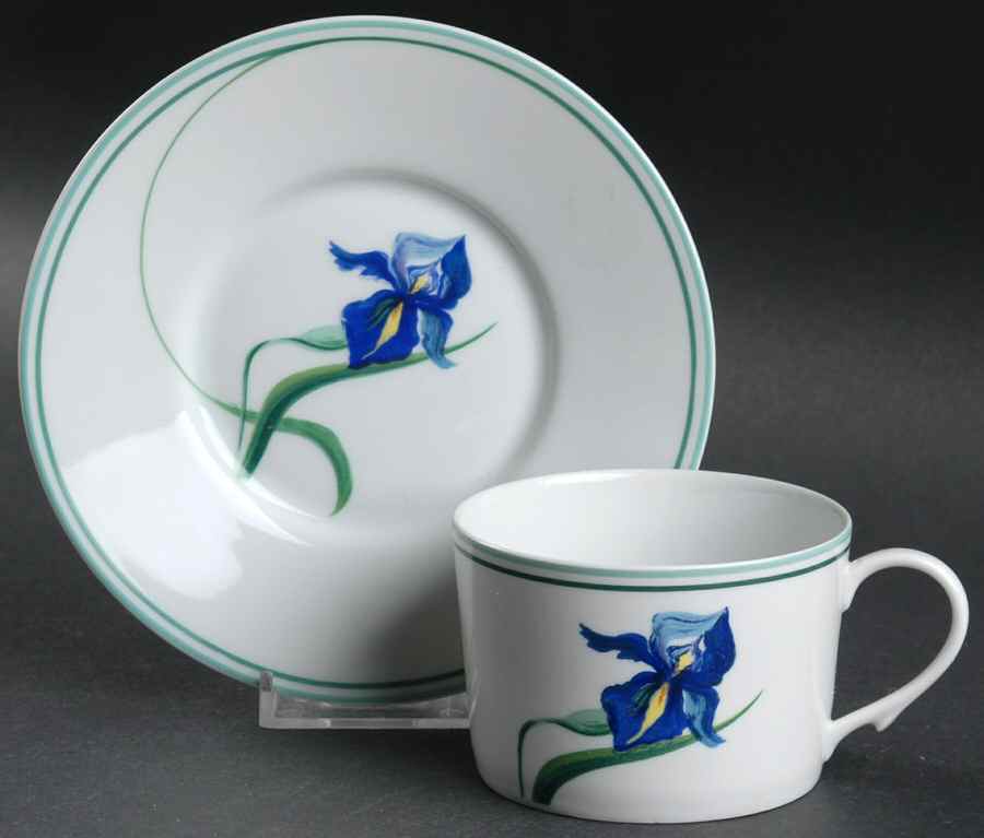 Iris Flat Cup & Saucer Set by Ceralene-1