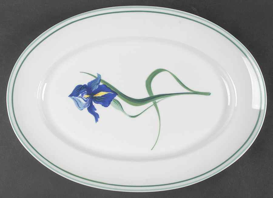Iris 14" Oval Serving Platter by Ceralene-1