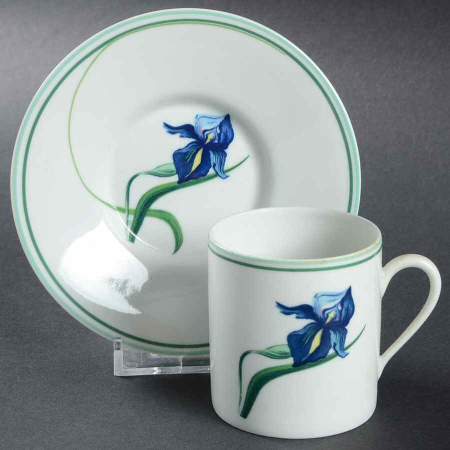 Iris Flat Demitasse Cup & Saucer Set by Ceralene-1