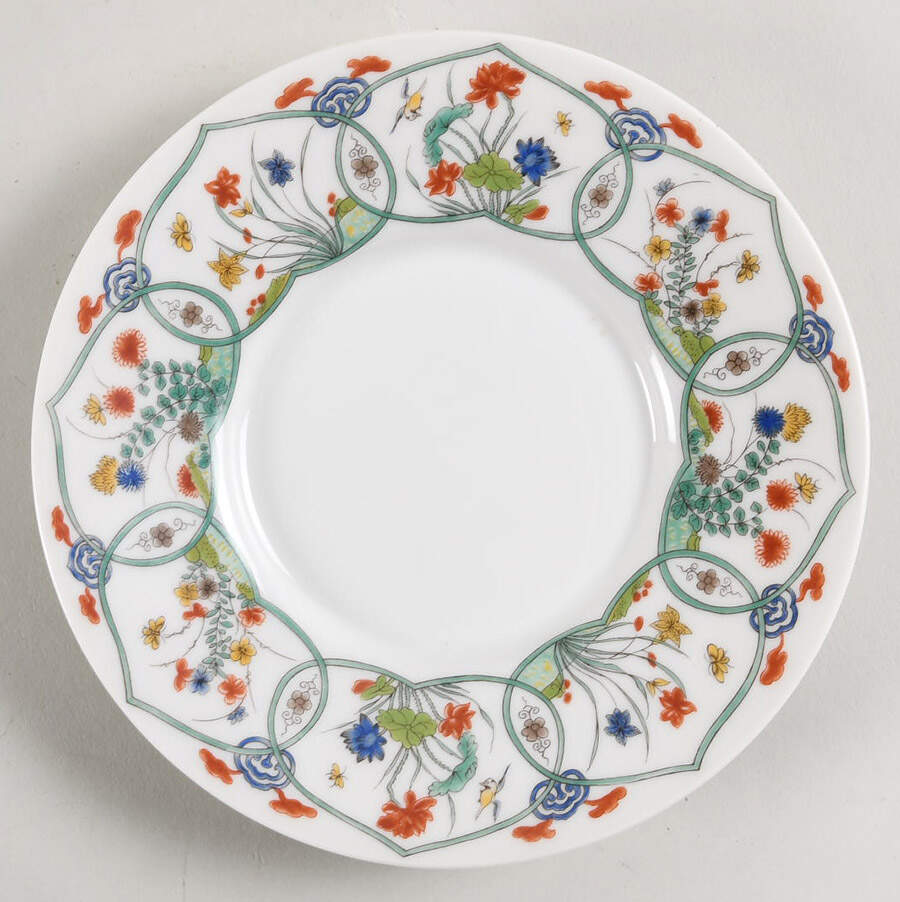 Jardin Chinois  (White Background) Saucer for Flat Cup by Ceralene-1