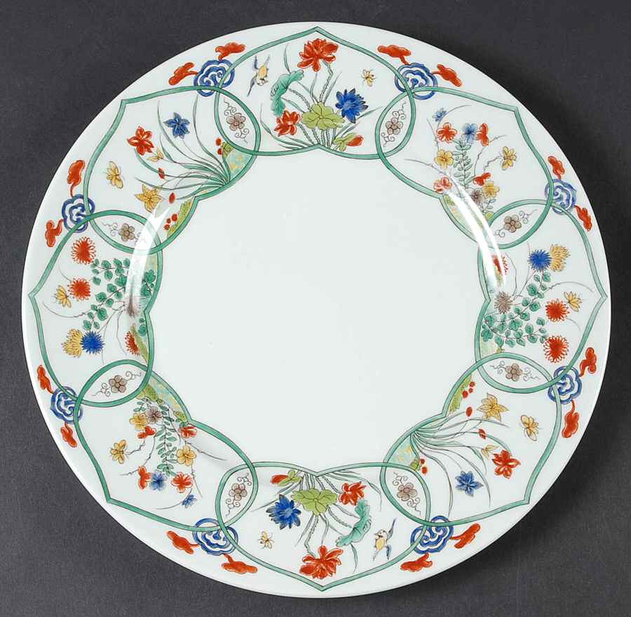 Jardin Chinois (Celadon Background) Dinner Plate by Ceralene-1