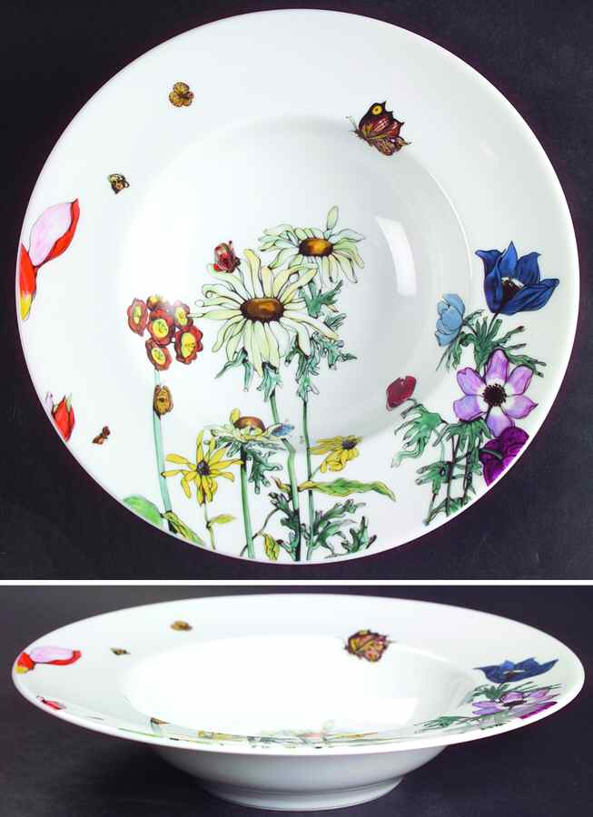 Jardin De Fleurs Rim Soup Bowl by Ceralene-1