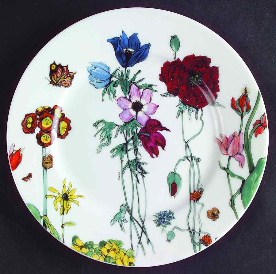 Jardin De Fleurs Salad Plate by Ceralene-1