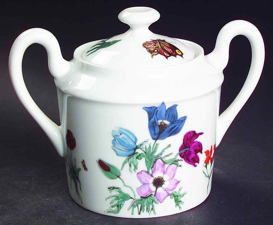 Jardin De Fleurs Sugar Bowl & Lid by Ceralene-1