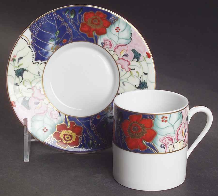 Jardin De Printemps Flat Demitasse Cup & Saucer Set by Ceralene-1