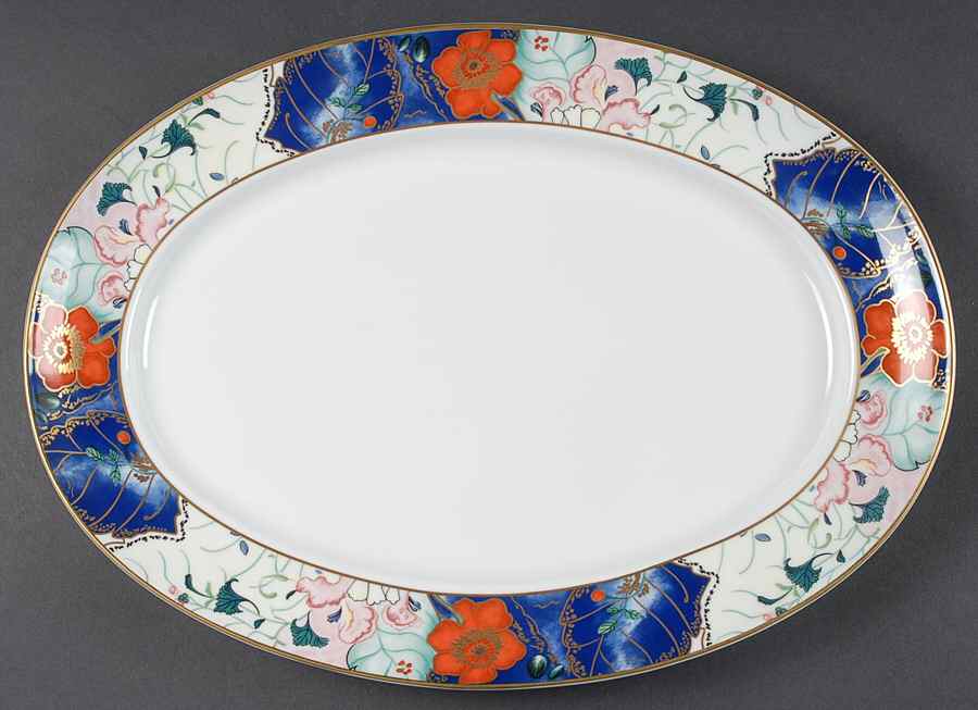 Jardin De Printemps 16" Oval Serving Platter by Ceralene-1