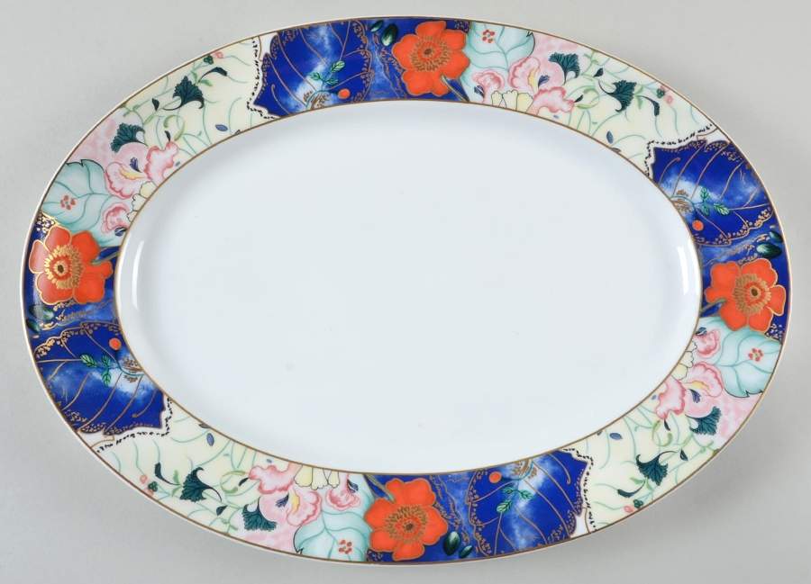Jardin De Printemps 14" Oval Serving Platter by Ceralene-1