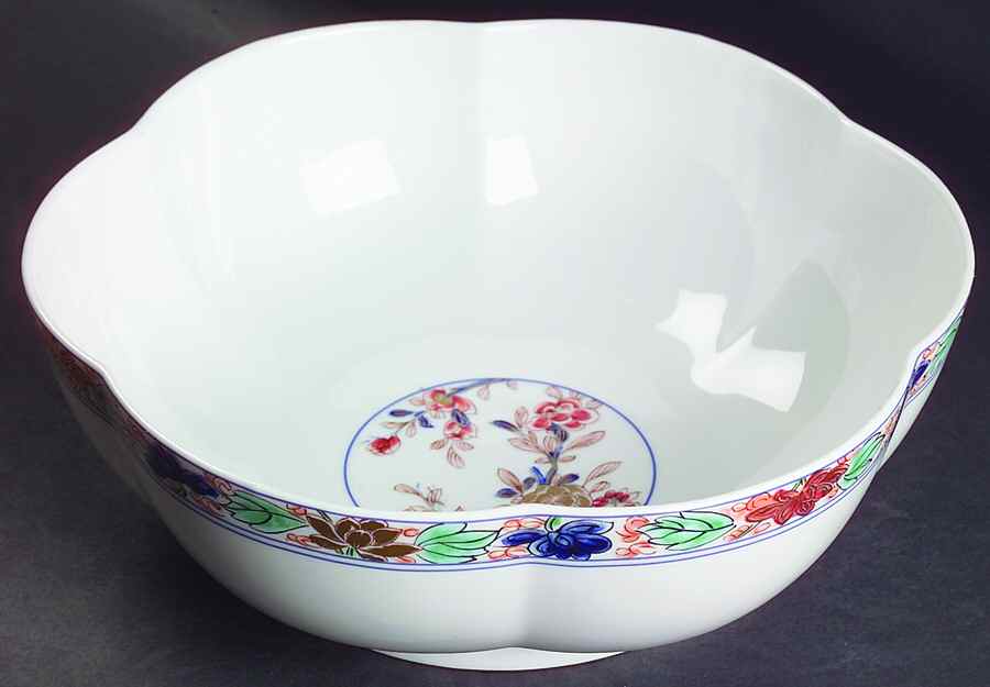 Koutani (White Background) Extra Large Melon Bowl by Ceralene-1