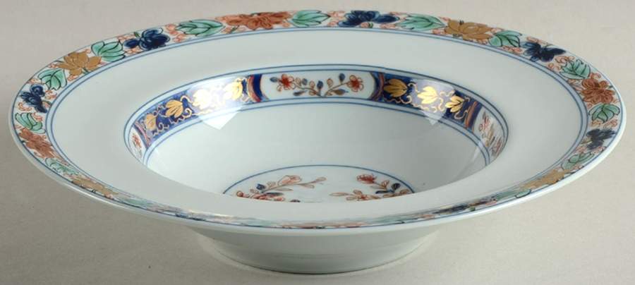 Koutani (Celadon Background) Rim Soup Bowl by Ceralene-1