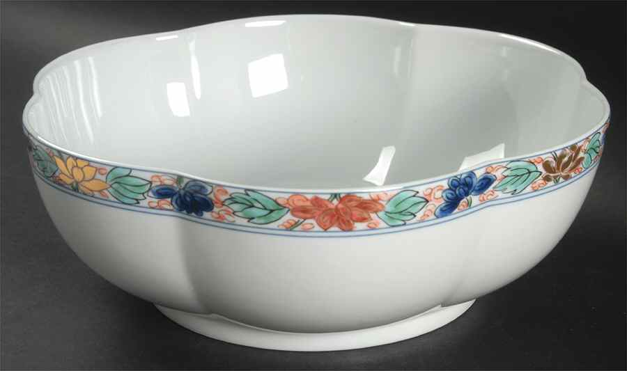 Koutani (Celadon Background) Extra Large Melon Bowl by Ceralene-1