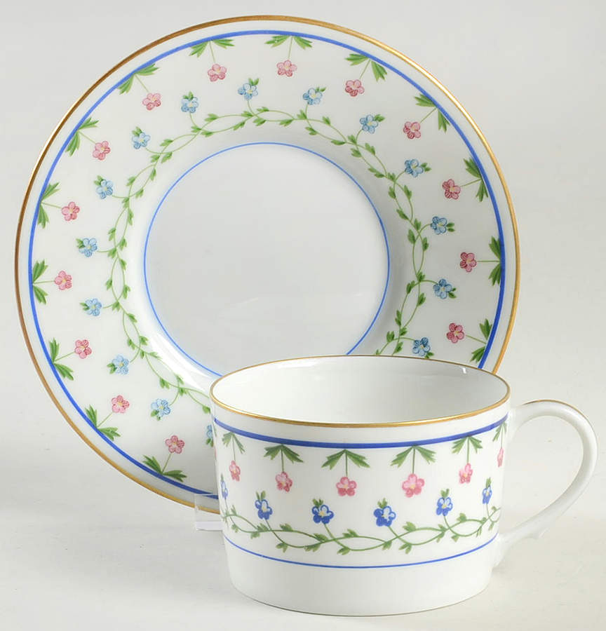 La Fayette Flat Cup & Saucer Set by Ceralene-1