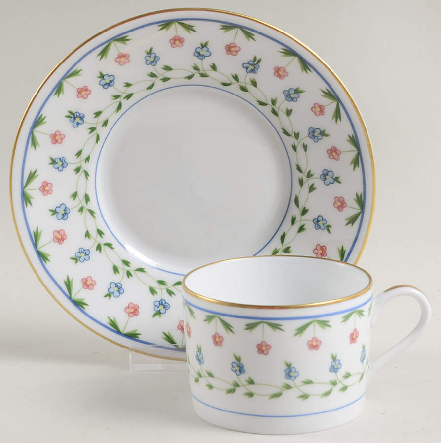 La Fayette Flat Cup & Saucer Set by Ceralene-1