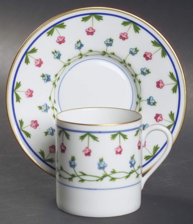 La Fayette Flat Demitasse Cup & Saucer Set by Ceralene-1
