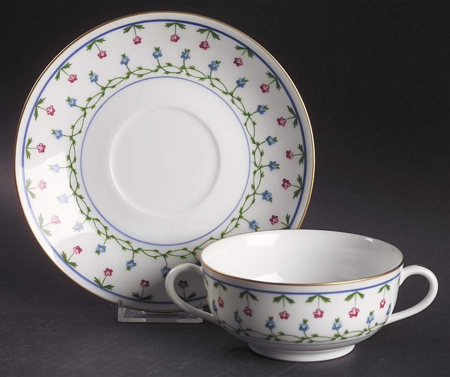 La Fayette Flat Cream Soup Bowl & Saucer Set by Ceralene-1