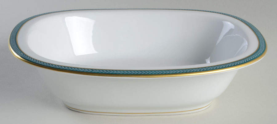 Laurier Blue 9" Oval Vegetable Bowl by Ceralene-1