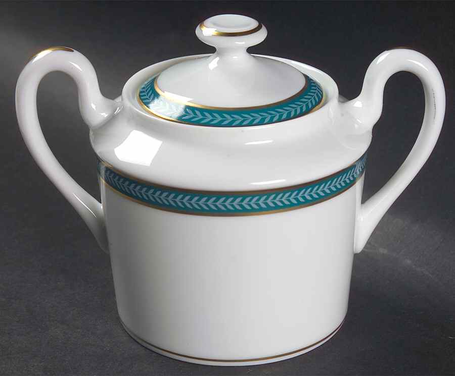 Laurier Blue Sugar Bowl & Lid by Ceralene-1