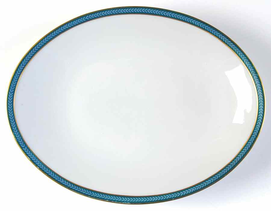 Laurier Blue 10" Oval Serving Platter by Ceralene-1