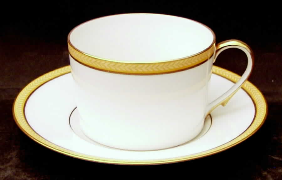 Laurier Yellow Flat Cup & Saucer Set by Ceralene-1