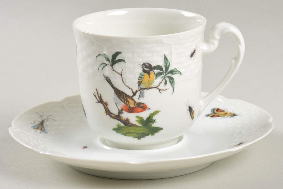 Les Oiseaux Flat Demitasse Cup & Saucer Set by Ceralene-1