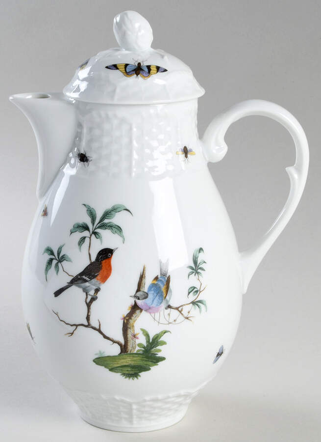 Les Oiseaux Coffee Pot & Lid by Ceralene-1