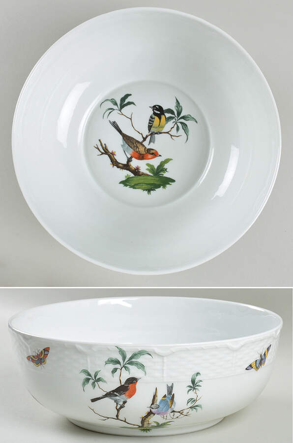 Les Oiseaux 9" Salad Serving Bowl by Ceralene-1