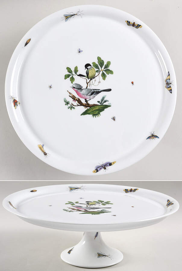 Les Oiseaux 12" Diameter Pedestal Cake Stand by Ceralene-1