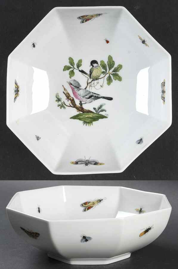 Les Oiseaux 6" Octagonal Serving Bowl by Ceralene-1