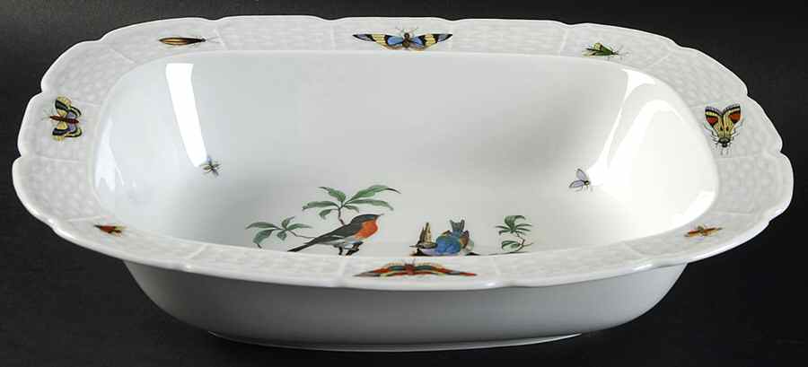 Les Oiseaux 10" Oval Vegetable Bowl by Ceralene-1