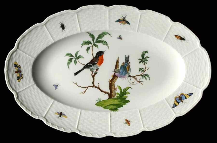 Les Oiseaux 12" Oval Serving Platter by Ceralene-1