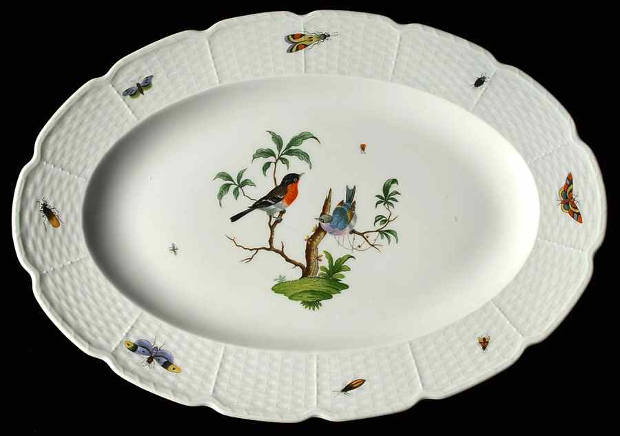 Les Oiseaux 16" Oval Serving Platter by Ceralene-1
