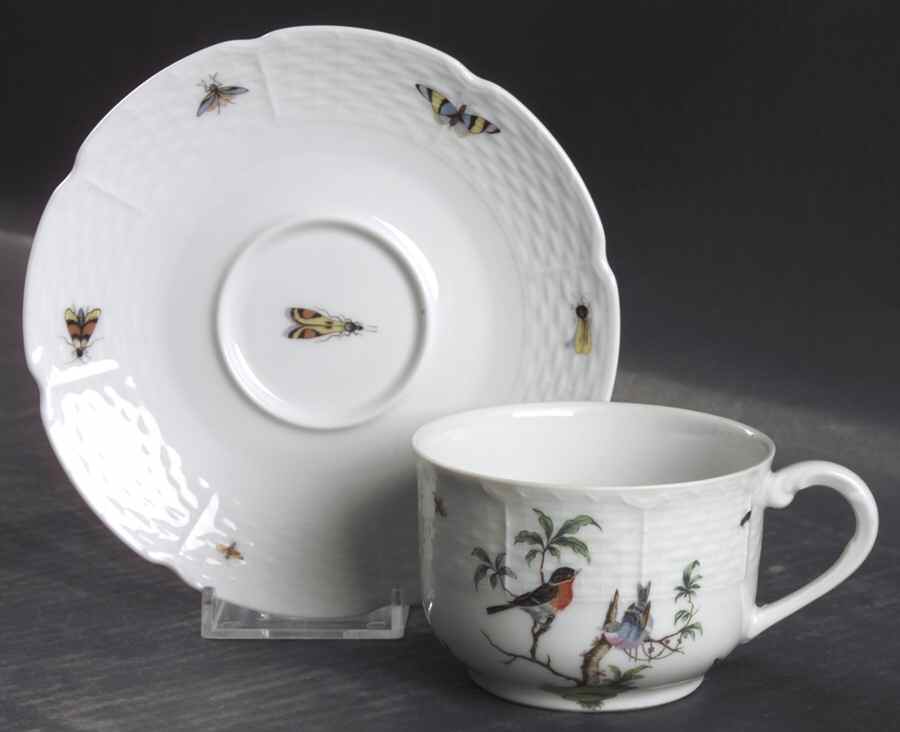 Les Oiseaux Footed Cup & Saucer Set by Ceralene-1