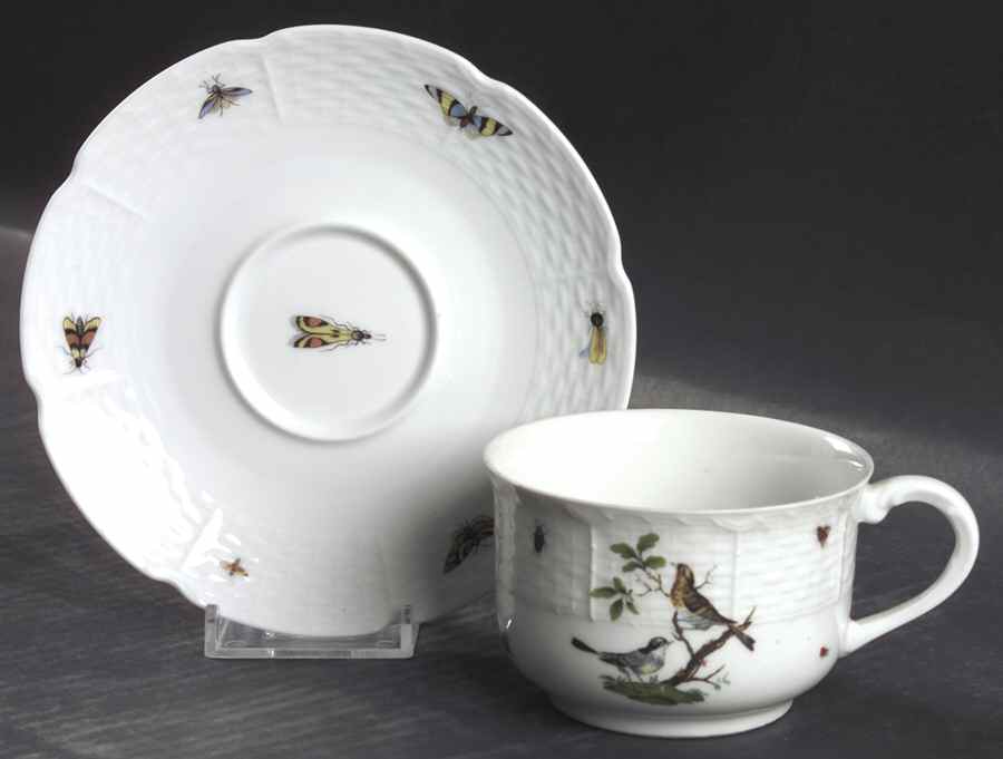 Les Oiseaux Footed Cup & Saucer Set by Ceralene-1