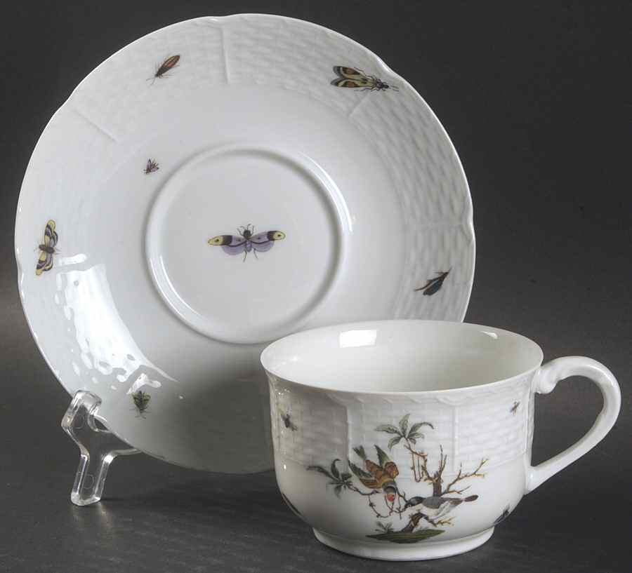 Les Oiseaux Footed Cup & Saucer Set by Ceralene-1