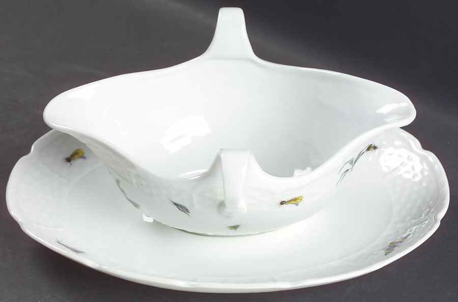 Les Oiseaux Gravy Boat & Underplate by Ceralene-1