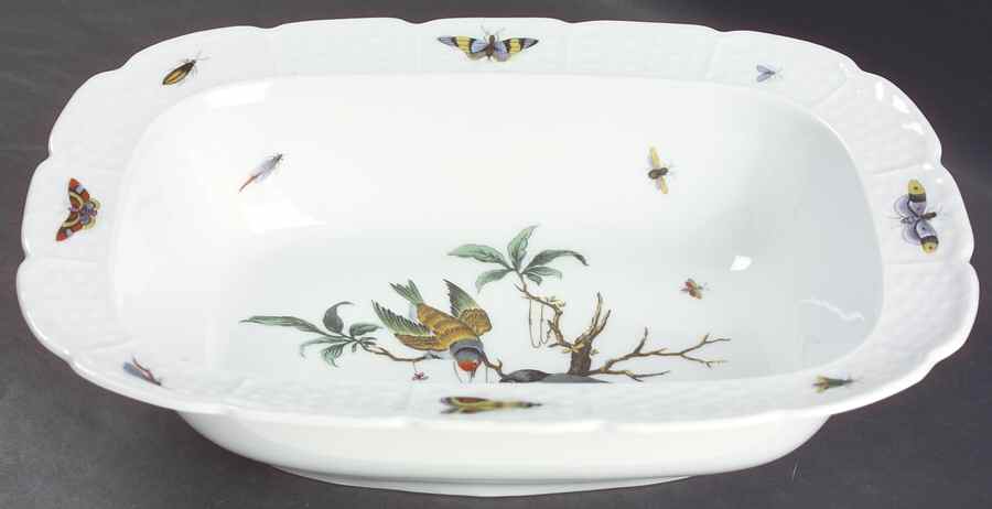 Les Oiseaux 10" Oval Vegetable Bowl by Ceralene-1