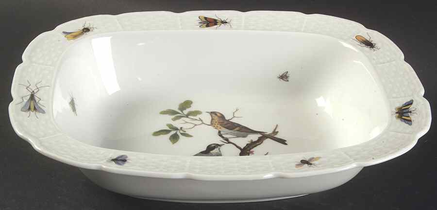 Les Oiseaux 10" Oval Vegetable Bowl by Ceralene-1