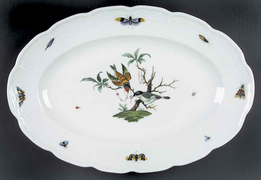 Les Oiseaux 14" Oval Serving Platter by Ceralene-1