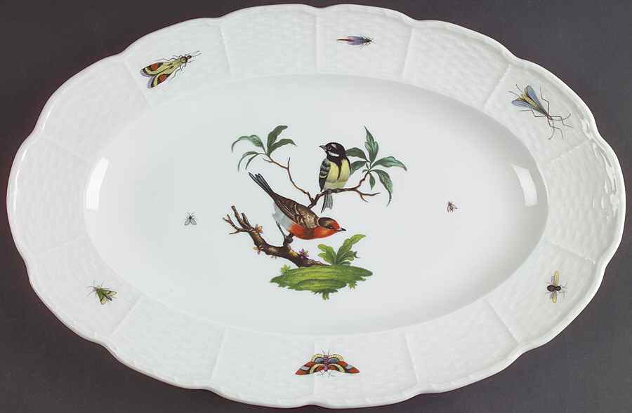 Les Oiseaux 14" Oval Serving Platter by Ceralene-1