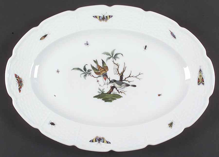 Les Oiseaux 16" Oval Serving Platter by Ceralene-1