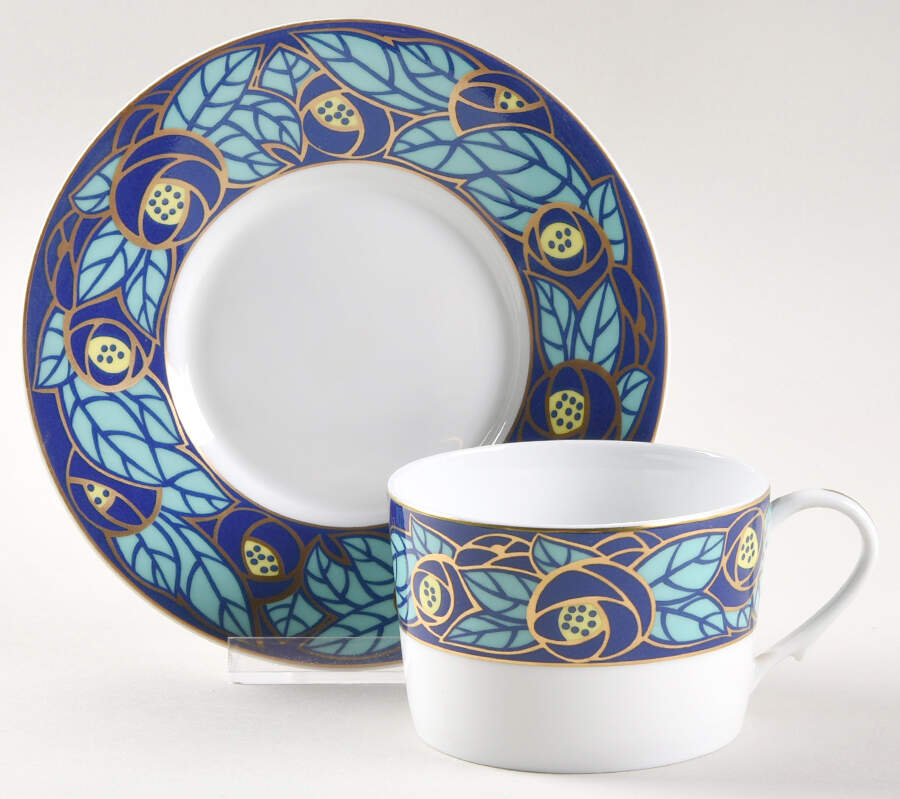 Lola Flat Cup & Saucer Set by Ceralene-1