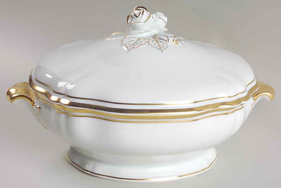Louis XV Gold Round Covered Vegetable by Ceralene-1