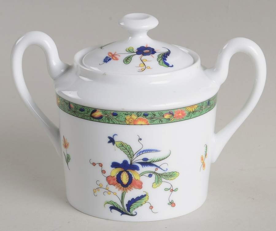 Louviers (White Background) Sugar Bowl & Lid by Ceralene-1