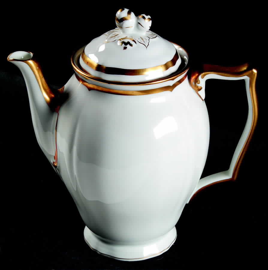Marie Antoinette (Gold) Coffee Pot & Lid by Ceralene-1