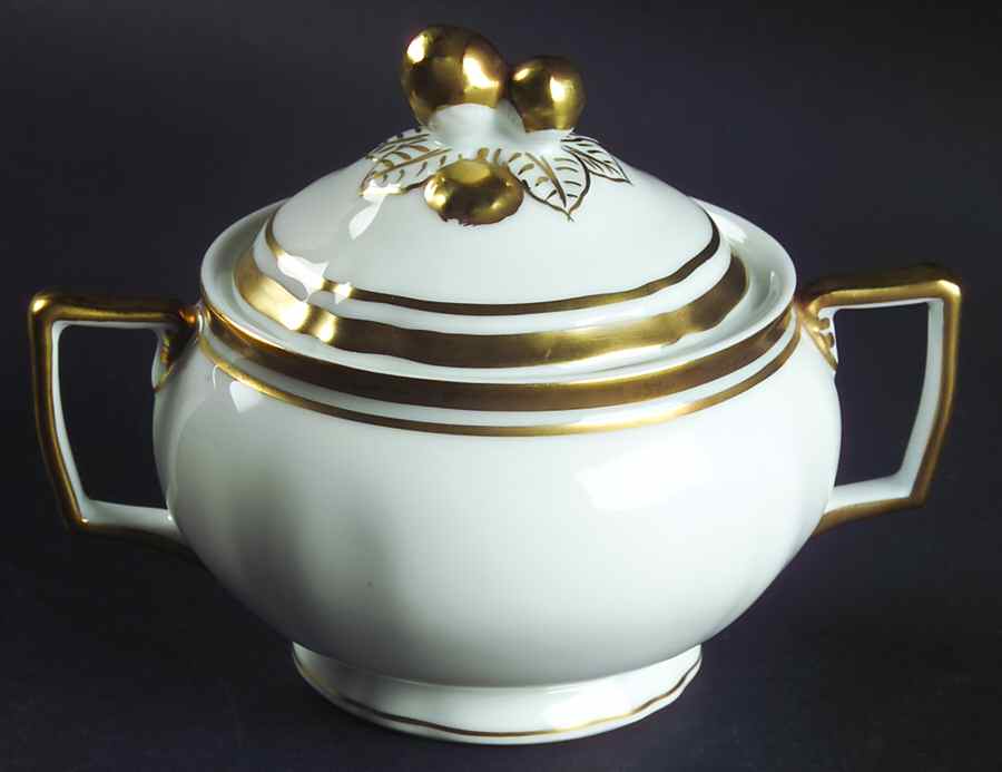Marie Antoinette (Gold) Sugar Bowl & Lid by Ceralene-1