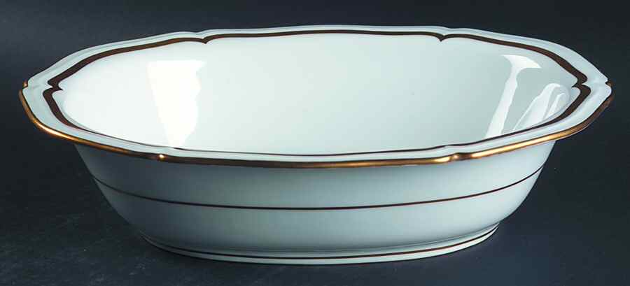 Marie Antoinette (Gold) 10" Oval Vegetable Bowl by Ceralene-1