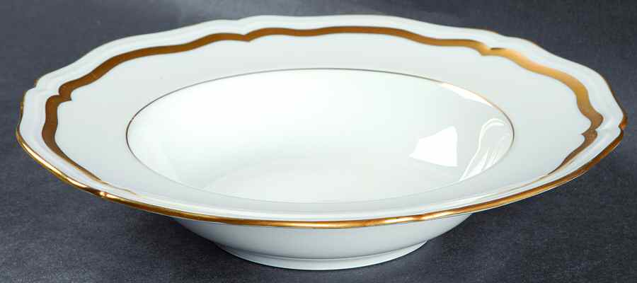 Marie Antoinette (Gold) Rim Soup Bowl by Ceralene-1