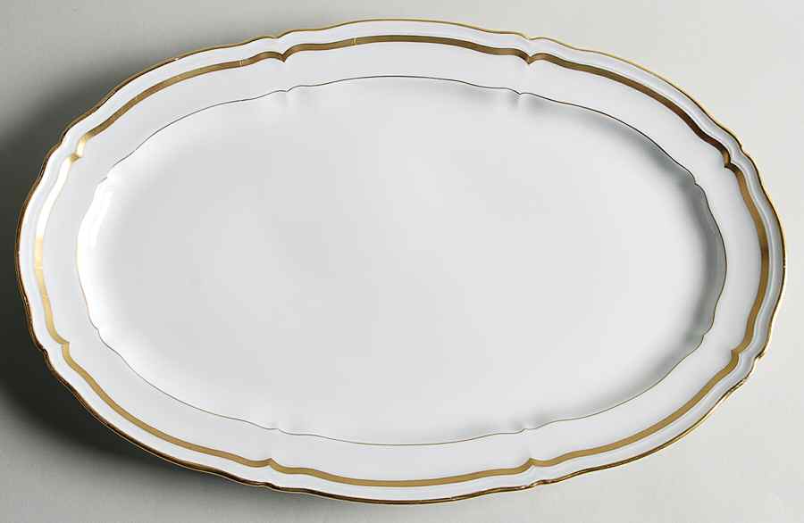 Marie Antoinette (Gold) 16" Oval Serving Platter by Ceralene-1