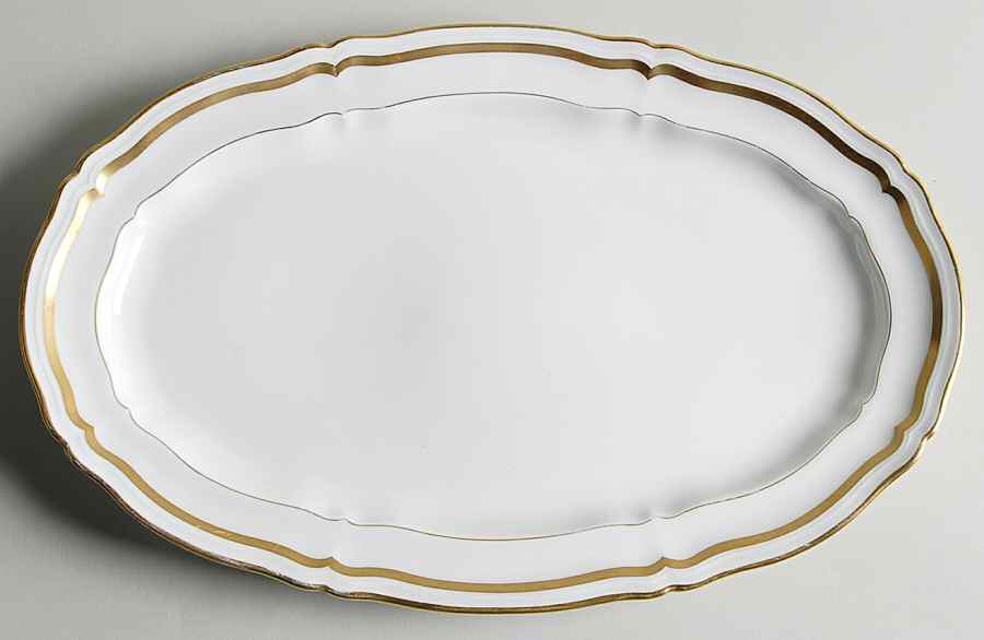 Marie Antoinette (Gold) 14" Oval Serving Platter by Ceralene-1
